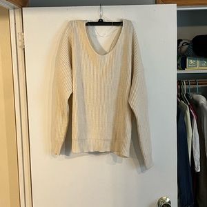 Twist Back Sweater with Pearl Details